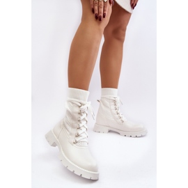 Botas De Mujer Con Calcetín Con Cordones Gentiana Blanco 4