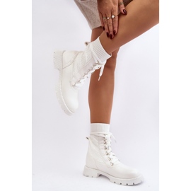 Botas De Mujer Con Calcetín Con Cordones Gentiana Blanco 5