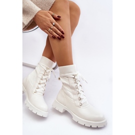 Botas De Mujer Con Calcetín Con Cordones Gentiana Blanco 8