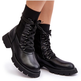 Botines de Mujer con Calcetín con Cordones Negro Gentiana 10