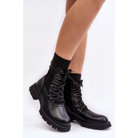 Botines de Mujer con Calcetín con Cordones Negro Gentiana 3