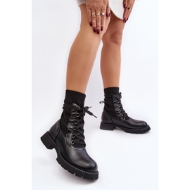 Botines de Mujer con Calcetín con Cordones Negro Gentiana 6
