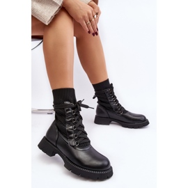 Botines de Mujer con Calcetín con Cordones Negro Gentiana 8