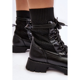 Botines de Mujer con Calcetín con Cordones Negro Gentiana 1