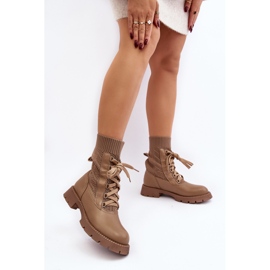 Botas de Mujer con Calcetín con Cordones, Gentiana Marrón 4