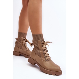 Botas de Mujer con Calcetín con Cordones, Gentiana Marrón 5