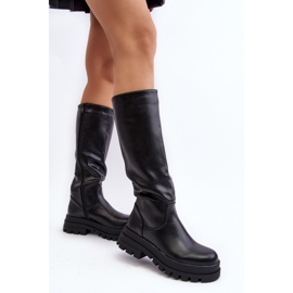 Botas por encima de la rodilla para mujer con suela gruesa, negro Beatrizia 3