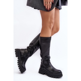 Botas por encima de la rodilla para mujer con suela gruesa, negro Beatrizia 4