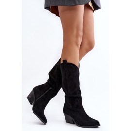 Botas Cowboy Sobre La Rodilla Mujer Negro Oppore 4