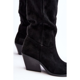 Botas Cowboy Sobre La Rodilla Mujer Negro Oppore 7