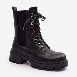 Botas Worker Mujer Piel Negro Charmea 2