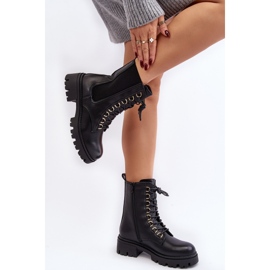Botas Worker Mujer Piel Negro Charmea 4