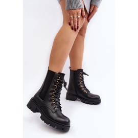 Botas Worker Mujer Piel Negro Charmea 5