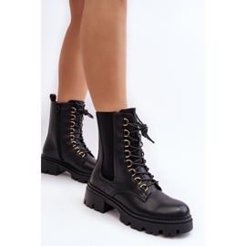 Botas Worker Mujer Piel Negro Charmea 6