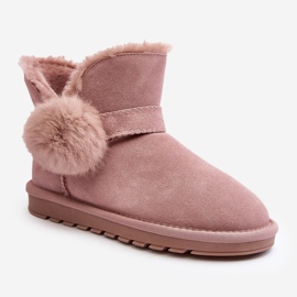 Botas de nieve para mujer de ante con recortes, rosa Eraclio rosado 1