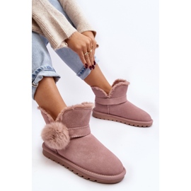 Botas de nieve para mujer de ante con recortes, rosa Eraclio rosado 2