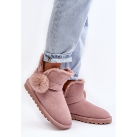 Botas de nieve para mujer de ante con recortes, rosa Eraclio rosado 4