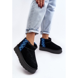 Botas de nieve para mujer de ante y suela gruesa, negro Vebissat 4