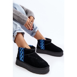 Botas de nieve para mujer de ante y suela gruesa, negro Vebissat 6