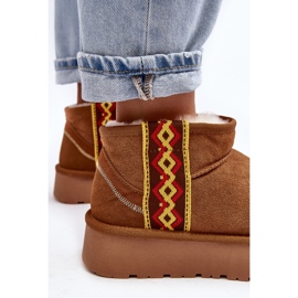 Botas de nieve mujer ante con suela gruesa camel Vebissat marrón 1 Botas de nieve mujer ante con suela gruesa camel Vebissat marrón 1