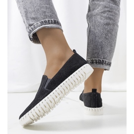 Deportivas Madiha de piel negra negro 2