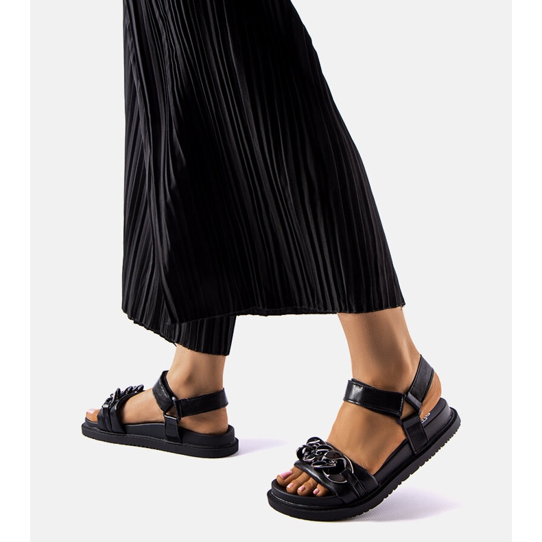 Sandalias deportivas negras con cadena de Machesney negro 1 Sandalias deportivas negras con cadena de Machesney negro 1