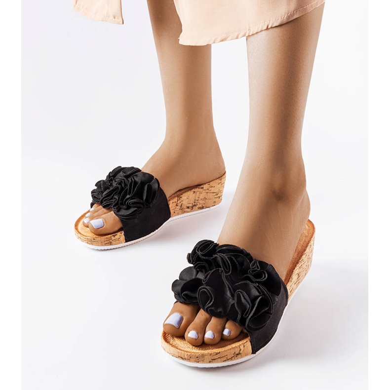 Sandalias de cuña negras de Estella negro 1 Sandalias de cuña negras de Estella negro 1