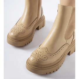 Botines beige oscuro con pespuntes Castella 2