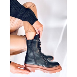 Botines con cordones y protector Kinchs NERO/AMBRA negro 3