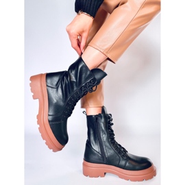 Botines con cordones y protector Kinchs NERO/AMBRA negro 5