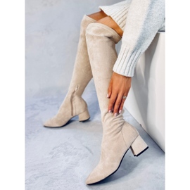 Diondre Mosqueteros de tacón bajo beige 5