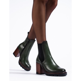 W. Potocki Botas Chelsea Potocki verde oscuro con tacones altos 1 W. Potocki Botas Chelsea Potocki verde oscuro con tacones altos 1