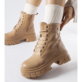 Botas de trabajo beige con suela Melicucca más gruesa 1