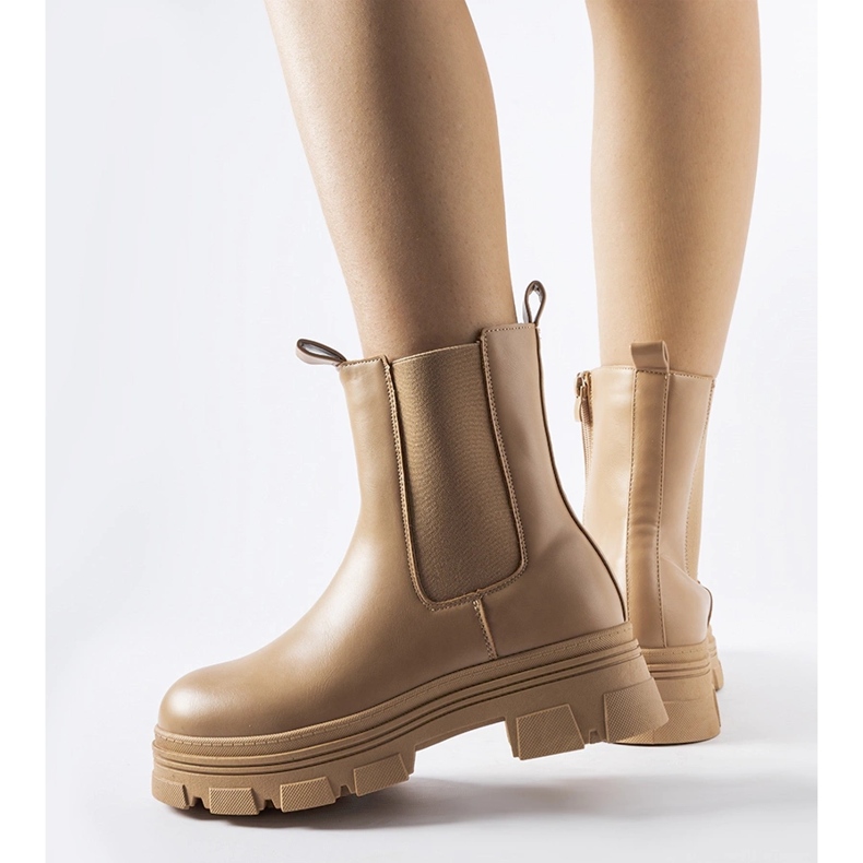 Botines beige con plataforma Placido 1