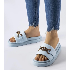 Chanclas plataforma Frédérique azul 1 Chanclas plataforma Frédérique azul 1