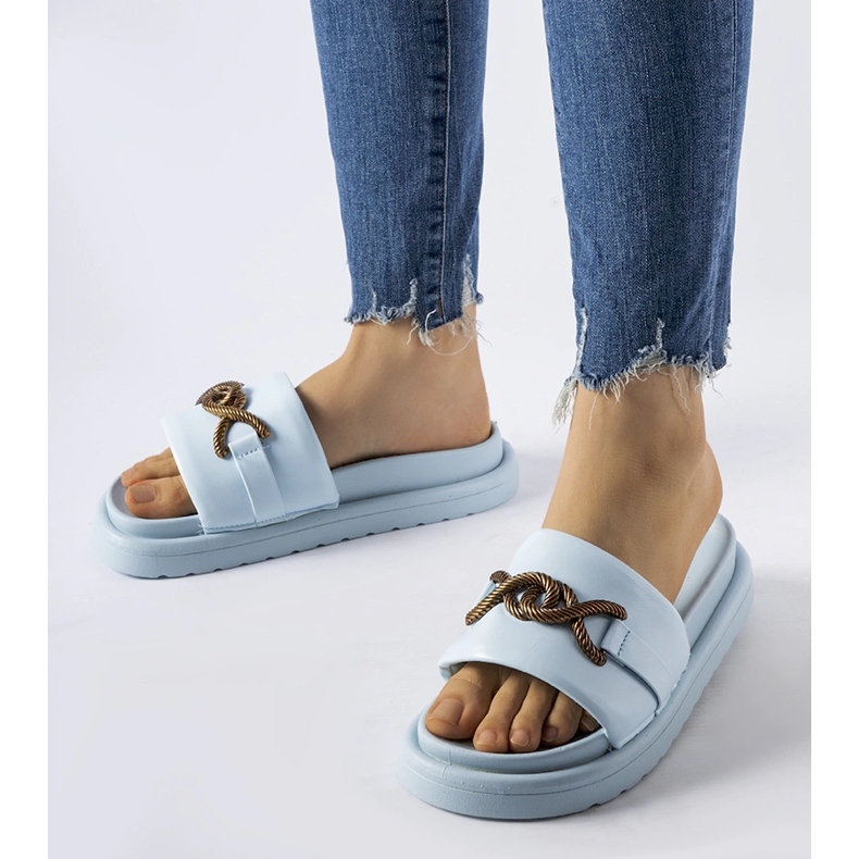 Chanclas plataforma Frédérique azul 1 Chanclas plataforma Frédérique azul 1