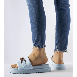 Chanclas plataforma Frédérique azul 2