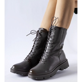 Botas trabajadoras con cordones Michel grises 2