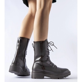 Botas trabajadoras con cordones Michel grises 1