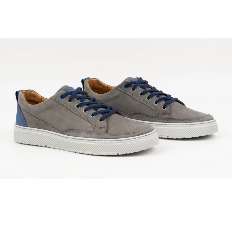Olivier Zapatos deportivos hombre piel Sneakers 950MA, gris 4
