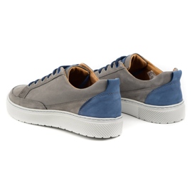 Olivier Zapatos deportivos hombre piel Sneakers 950MA, gris 2