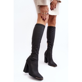 Botas de tacón alto para mujer Rishabh negro 4