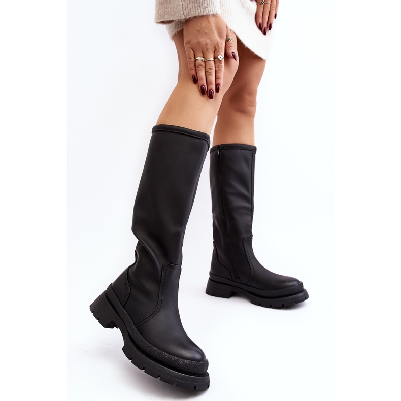 Botas de tacón plano con aislamiento para mujer Desiren negras negro 2 Botas de tacón plano con aislamiento para mujer Desiren negras negro 2