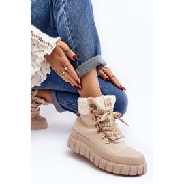 Botas trampero aisladas con suela gruesa, beige claro Ralotta 1
