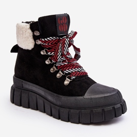 Botas Trapper Aisladas Con Suela Gruesa, Negro Ralotta 1