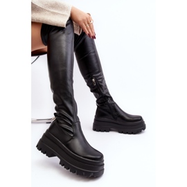 Botas por encima de la rodilla para mujer con suela gruesa, Chinasa negra negro 8