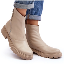 Botas Planas Mujer Piel Laura Messi 2620/199 Beige Claro 10
