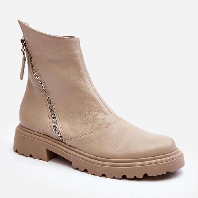Botas Planas Mujer Piel Laura Messi 2620/199 Beige Claro 2