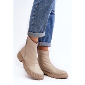 Botas Planas Mujer Piel Laura Messi 2620/199 Beige Claro 3