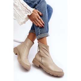 Botas Planas Mujer Piel Laura Messi 2620/199 Beige Claro 9